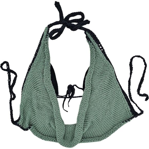 Handmade Knit Halter Top with Crochet Bra - Picture 8 of 8